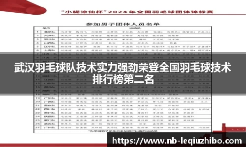 武汉羽毛球队技术实力强劲荣登全国羽毛球技术排行榜第二名